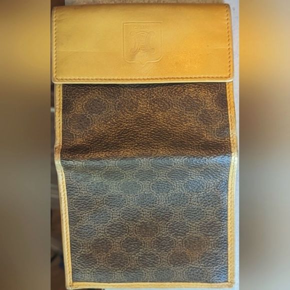 GUC brown/beige Vintage Celine Triomphe vintage compact tri fold macadam coated - Picture 9 of 9